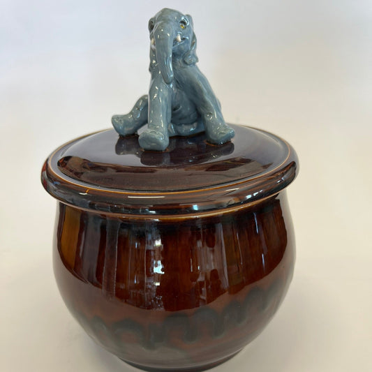 Available Sitting Elephant on temmoku