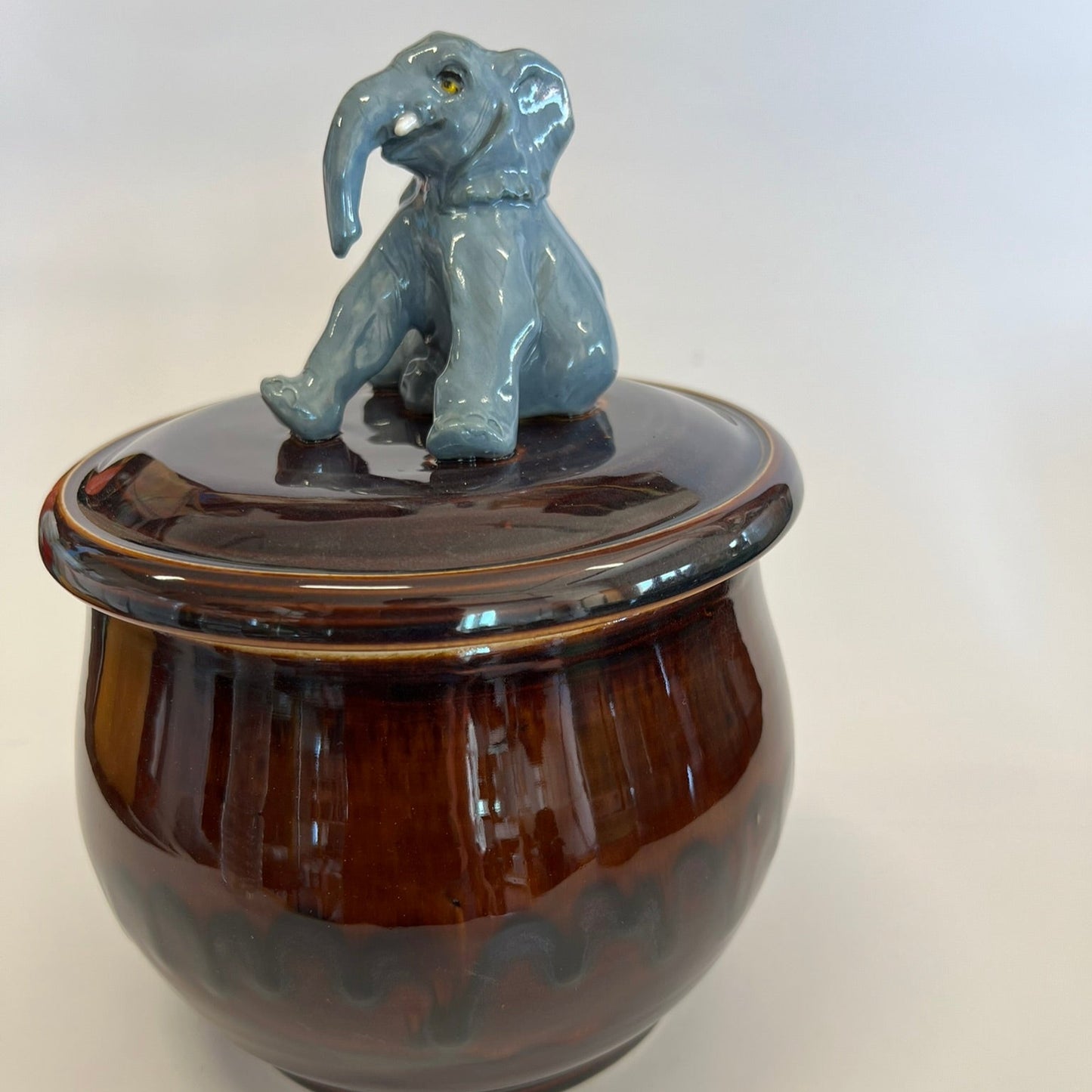 Available Sitting Elephant on temmoku