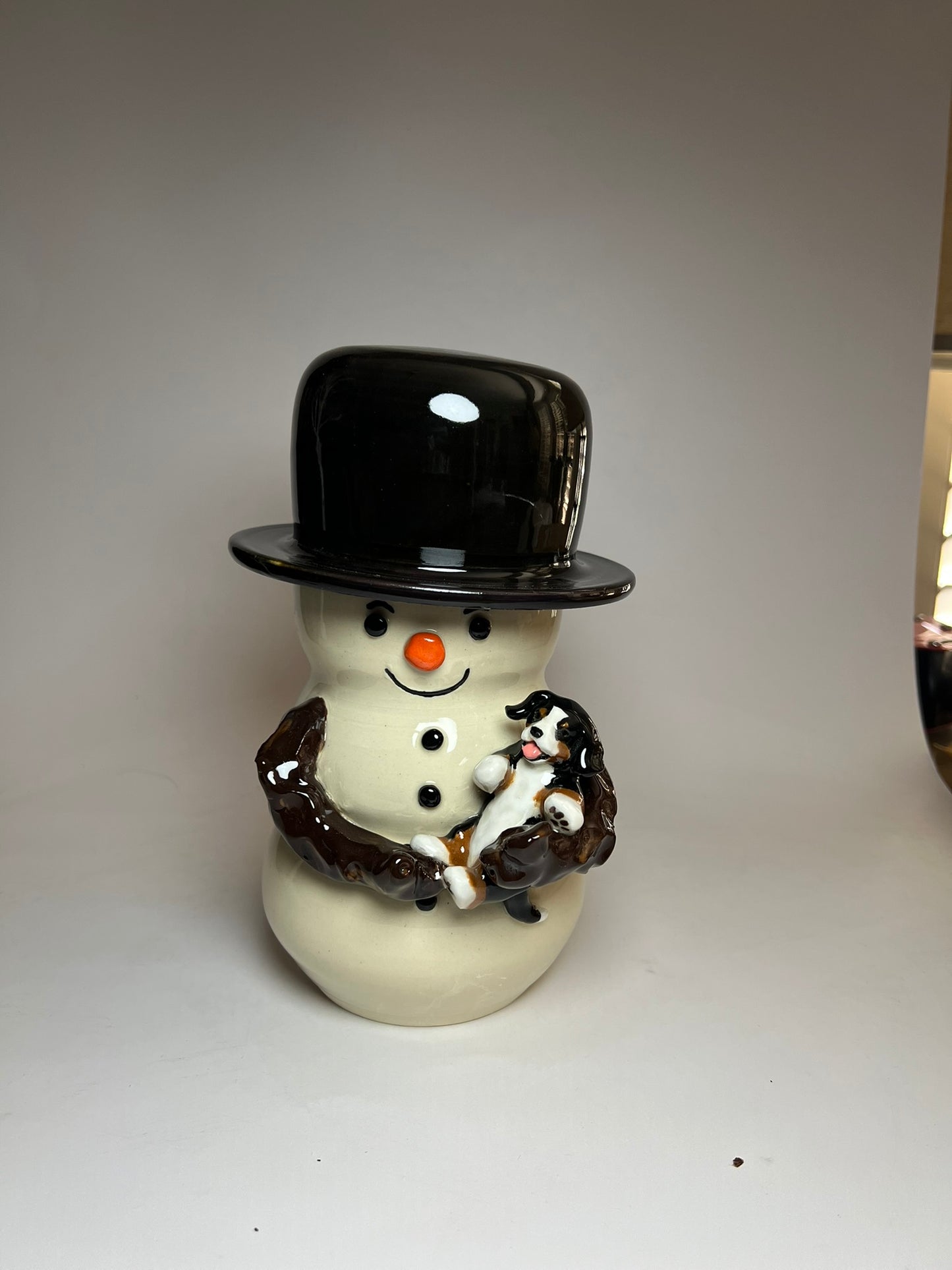 Handmade Stoneware Luminaire Snowman