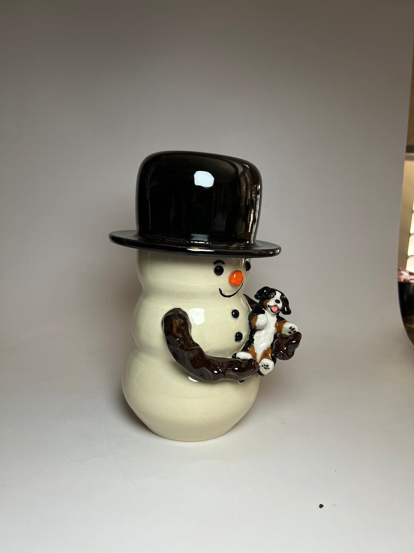Handmade Stoneware Luminaire Snowman