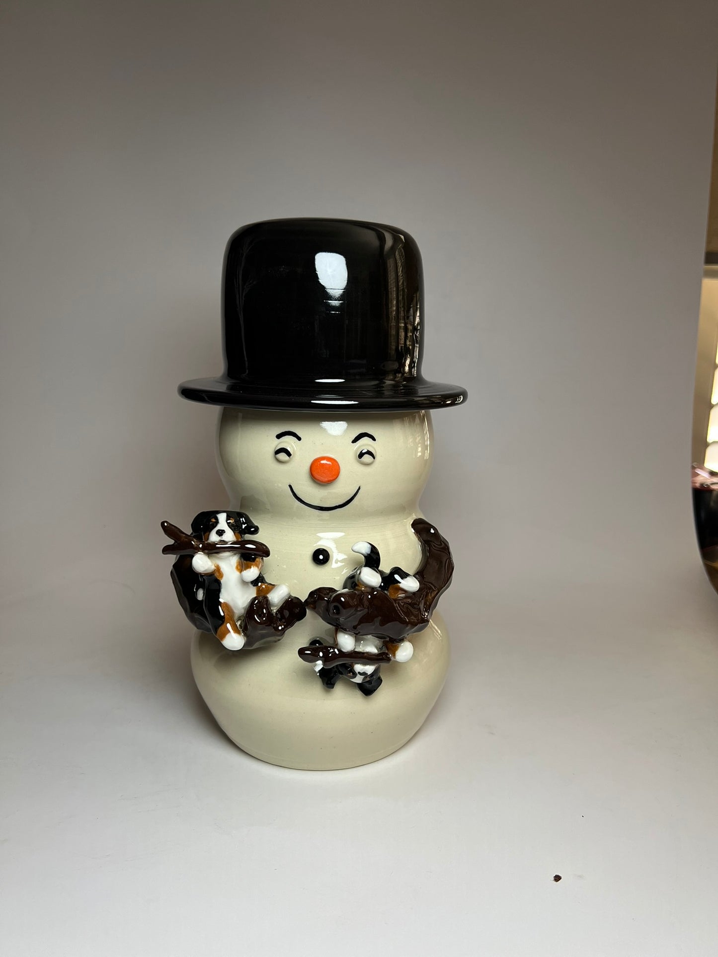 Handmade Stoneware Luminaire Snowman