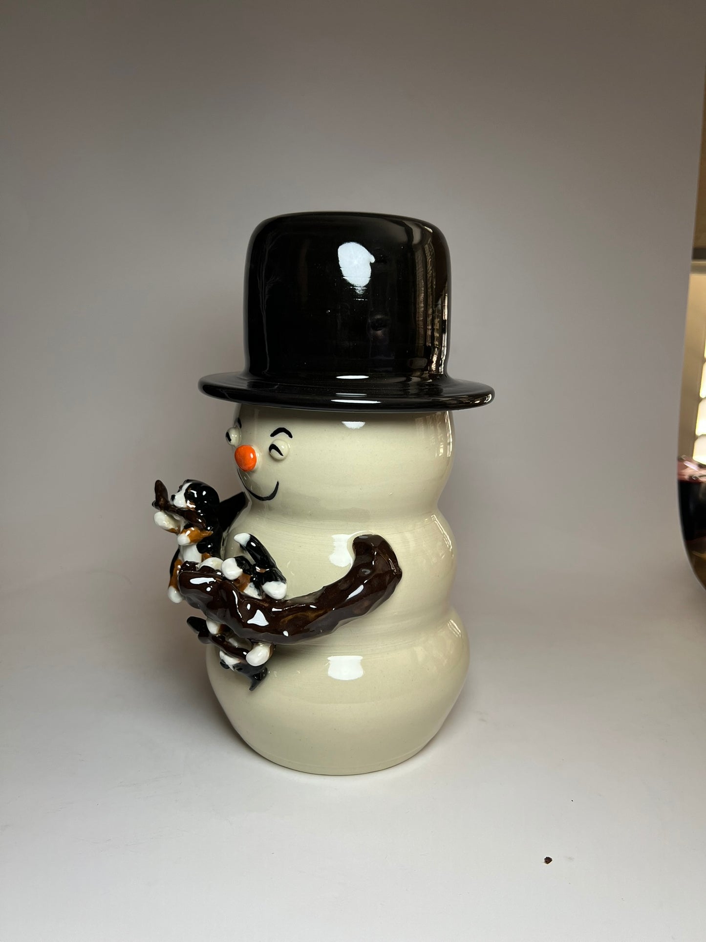 Handmade Stoneware Luminaire Snowman