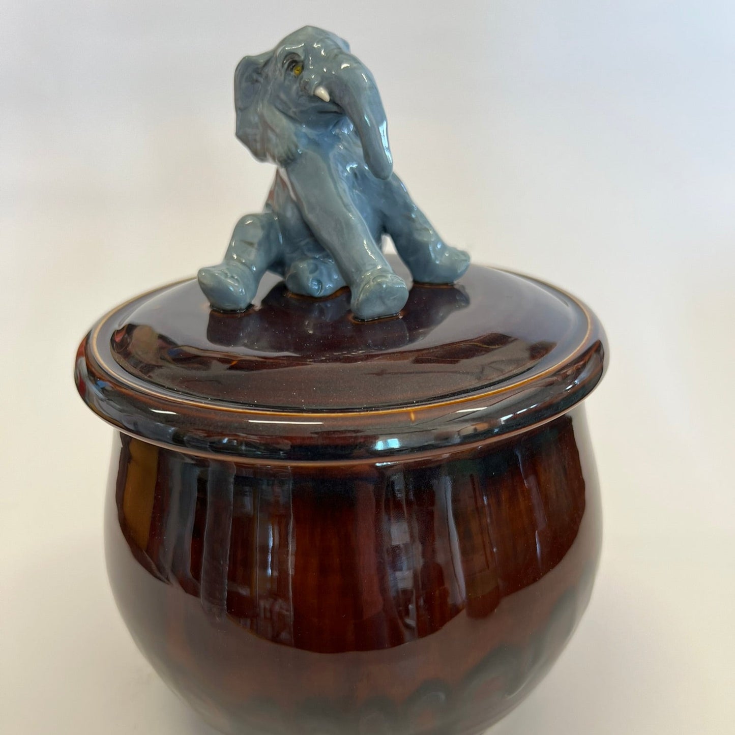 Available Sitting Elephant on temmoku